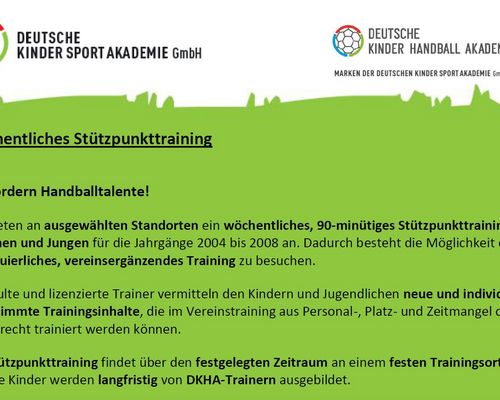 Wöchentliches Stützpunkttraining der DKHA ab September in Oeffingen